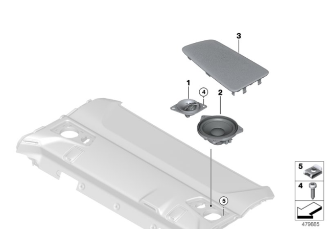 2018 BMW M5 Single Parts For Loudspeaker Diagram