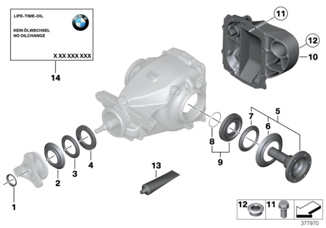 2013 BMW X1 Transmission Cover Diagram for 33117518404