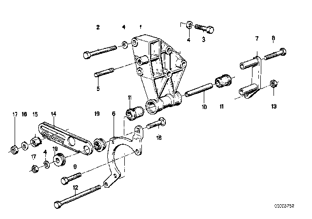 1989 BMW M3 Bush Diagram for 32411258879