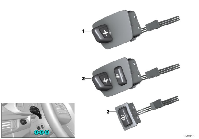 2015 BMW X6 Switch, Steering - Column Adjustment / Heating Diagram