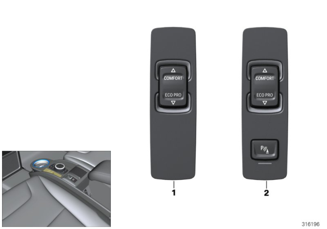 2019 BMW i3 Switch, Operating Facility, Centre Console Diagram