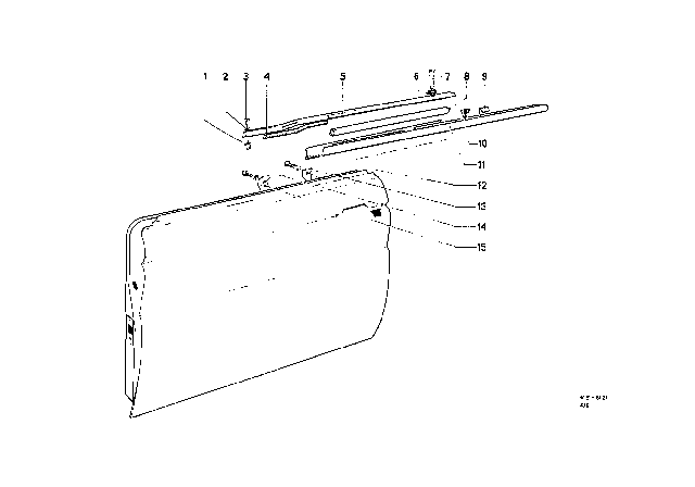 1969 BMW 2000 Front Door - Hinge / Door Brake Diagram 4