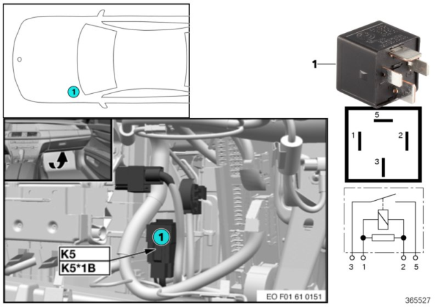 2015 BMW 640i Relay, Electric Fan Motor Diagram