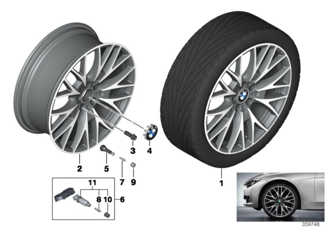 2014 BMW 328i xDrive BMW LA Wheel, Cross-Spoke Diagram 2