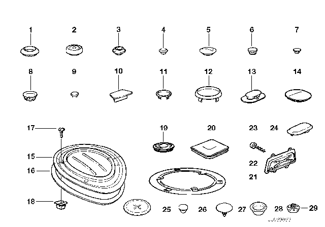 2002 BMW Z3 Emergency Wheel Bump Stop Diagram for 51718400005