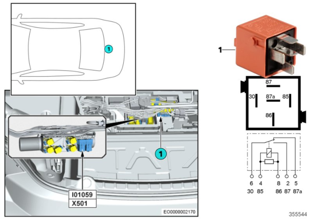 2014 BMW 435i Relay, Hardtop Drive Diagram 2