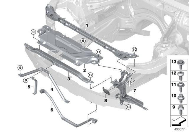 2020 BMW M340i xDrive CROSSLINK, FRONT Diagram for 51647422288