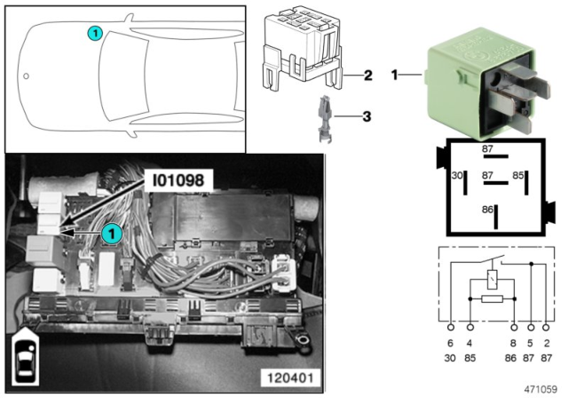 2002 BMW X5 Relay, Reverse Polarity Protection Diagram