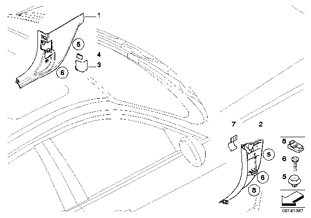 2009 BMW 328i Trim Panel Leg Room Diagram