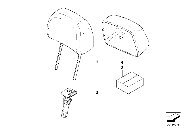 2010 BMW 650i Headrest Cloth-Leather Diagram for 52109143901