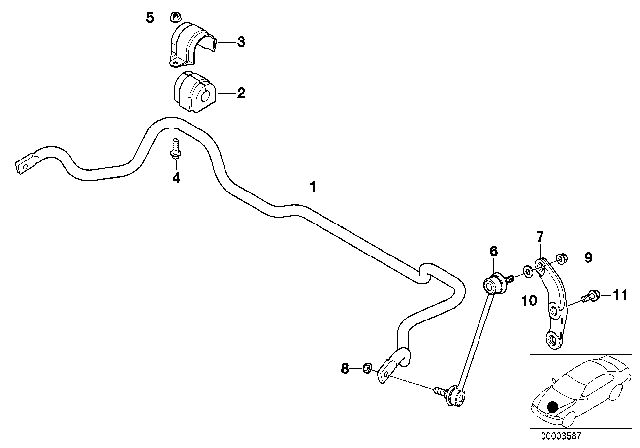 1997 BMW 528i Right Swing Support Diagram for 31351095662