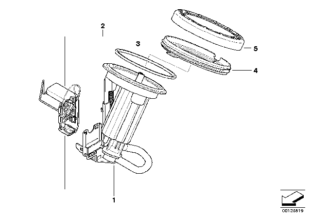 2004 BMW 645Ci Fuel Filter / Fuel Level Sensor Left Diagram