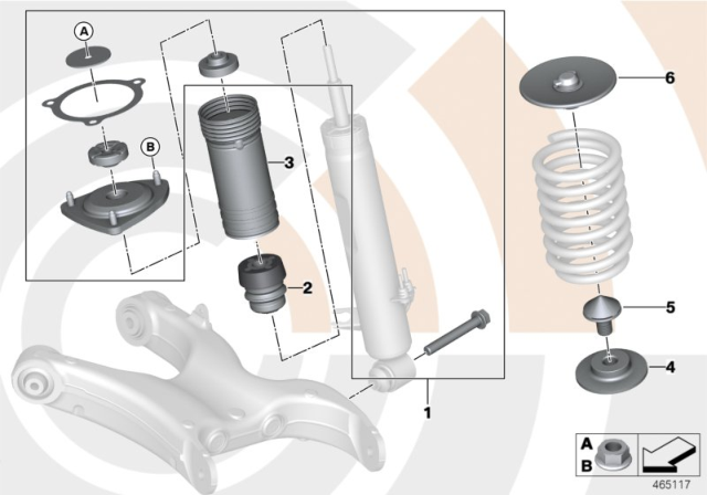 2013 BMW X6 Repair Kit, Support Bearing Diagram 3