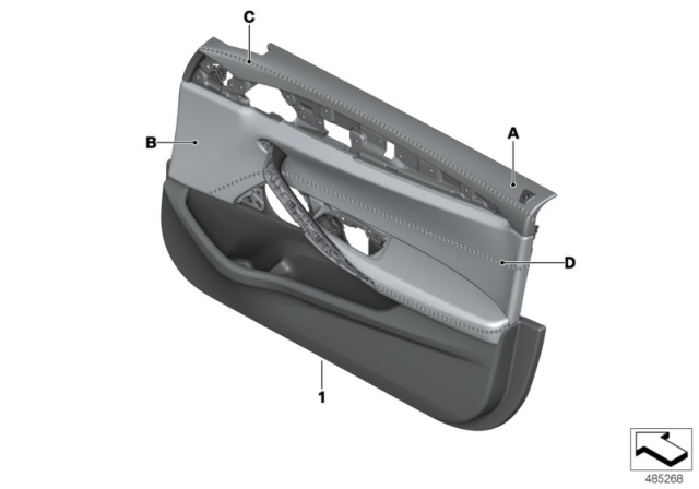 2018 BMW 530i Individual Door Trim Panel Diagram 2