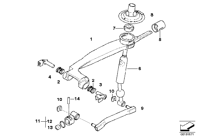 2006 BMW M5 Gearshift, Mechanical Transmission Diagram