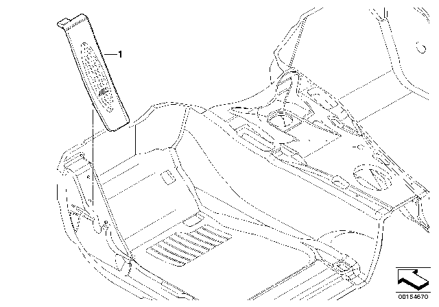 2011 BMW 328i Retrofit, M Footrest Diagram