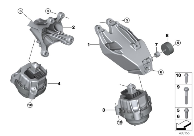 2020 BMW M340i ENGINE SUPPORTING BRACKET, L Diagram for 22116876201