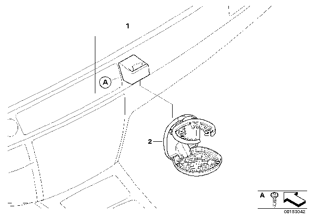 2008 BMW 328xi Retrofit, Drink Holder Diagram