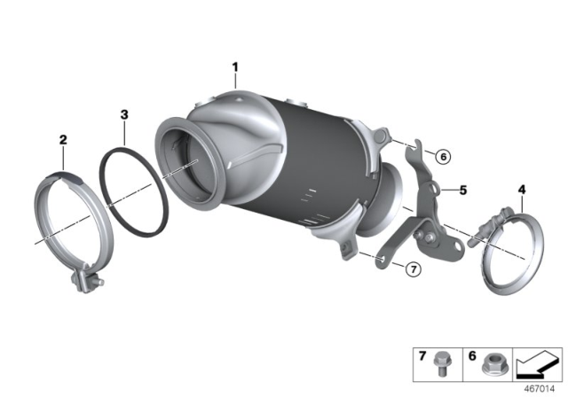 2016 BMW M2 Holder Catalytic Converter Near Engine Diagram for 18327853591