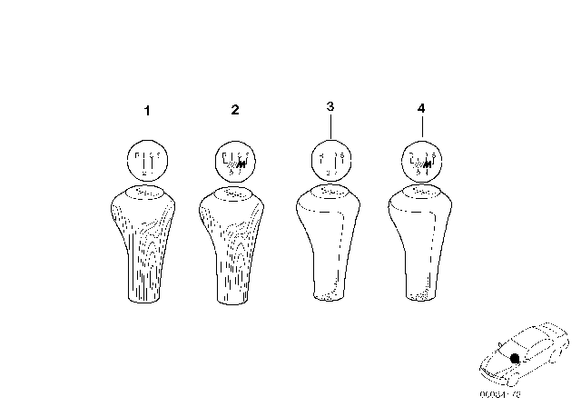 2001 BMW Z3 Individual Gear Shift Knob Diagram 2