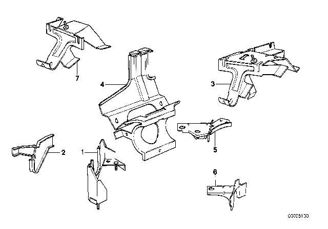 1989 BMW 750iL Support Air Cleaner Diagram for 41148116669