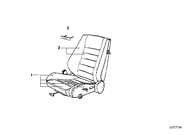 1984 BMW 325e BMW Sports Seat Cover Diagram