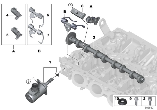 2017 BMW X1 Valve Timing Gear, Eccentric Shaft, Actuator Diagram