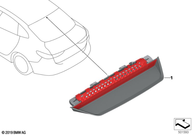 2020 BMW M235i xDrive Gran Coupe Third Stoplamp Diagram