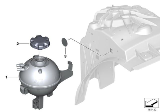 2018 BMW 540d xDrive Coolant Expansion Tank Diagram for 17138610654