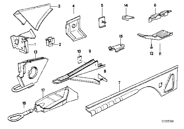 1989 BMW 635CSi Front Body Parts Diagram