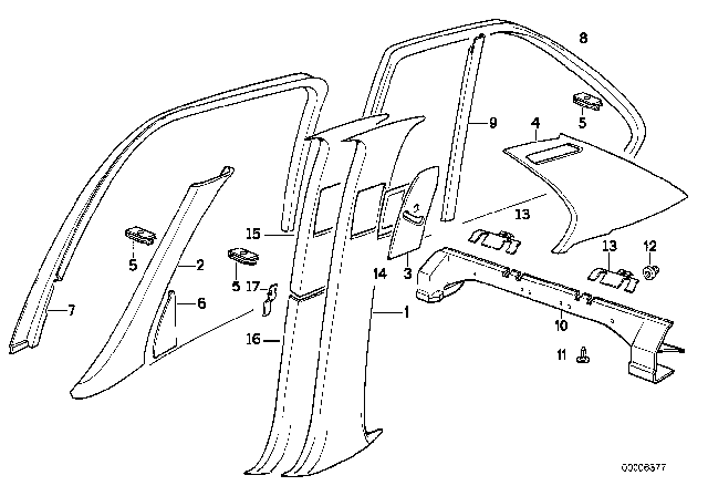 1994 BMW 530i Covering Inner Right Diagram for 51348138880
