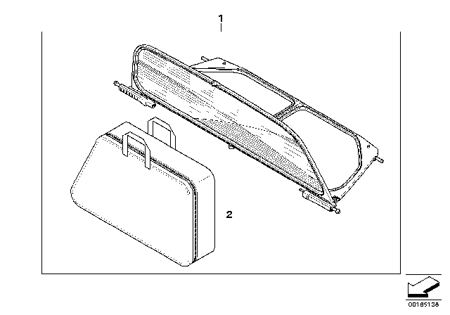 2010 BMW 135i Convertible N54 Engine(E88) Windshield With Design Imprint Diagram