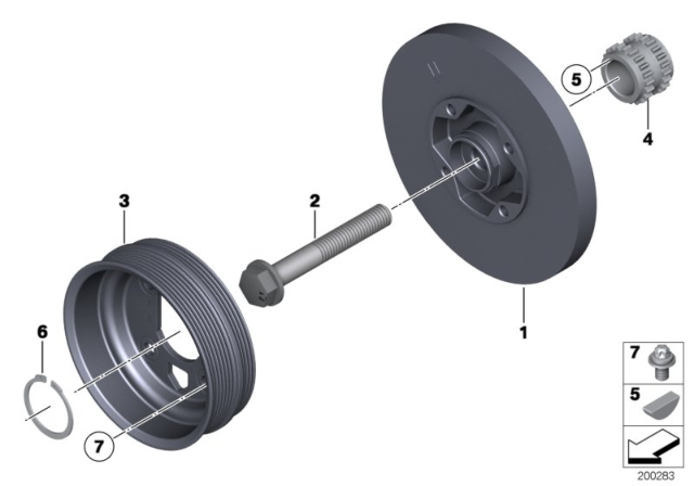 2013 BMW 760Li Belt Drive-Vibration Damper Diagram