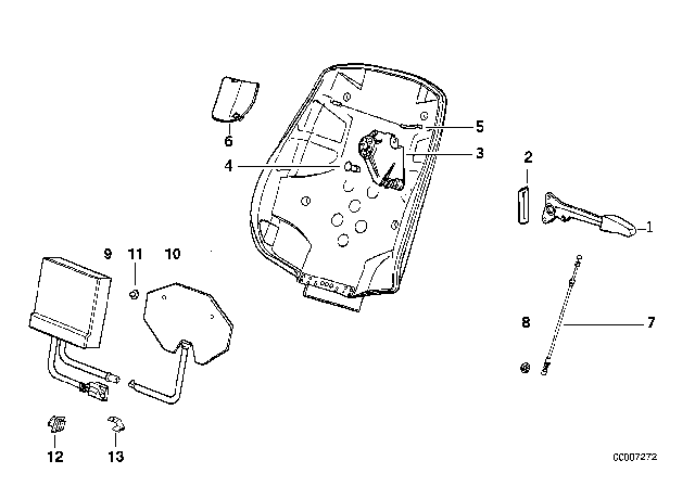 1994 BMW 318is Front Seat Unlocking Diagram 1