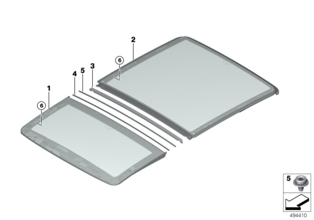 2020 BMW X4 Panorama Roof, Glass Slide / Tilt Sunroof Pan Diagram