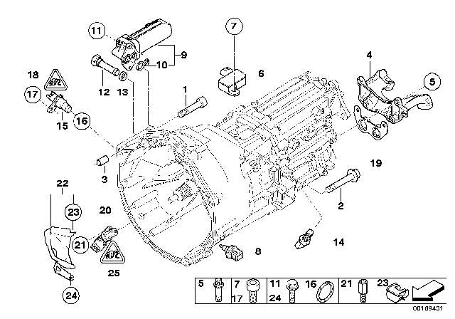 2011 BMW M3 Neutral Sensor Diagram for 23147838386