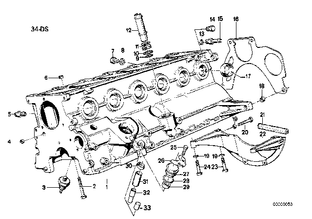 1988 BMW 325ix Engine Block & Mounting Parts Diagram 1