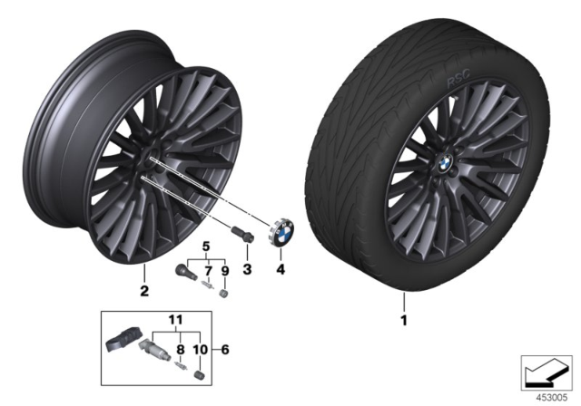 2018 BMW 750i xDrive Disc Wheel, Light Alloy, Liquid Black Diagram for 36116869013