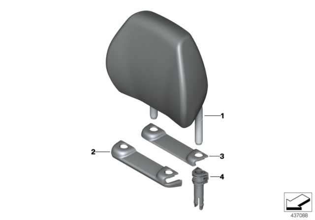 2015 BMW M235i Rear Seat Head Restraint Diagram