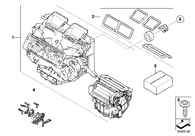 2011 BMW 328i xDrive Housing Parts Automatic Air Conditioning Diagram 2