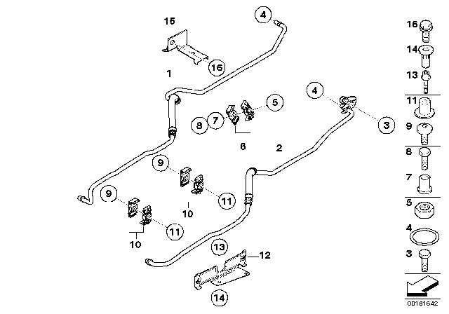 2008 BMW 535xi Bracket, Oil Cooler Line Diagram for 17227563856