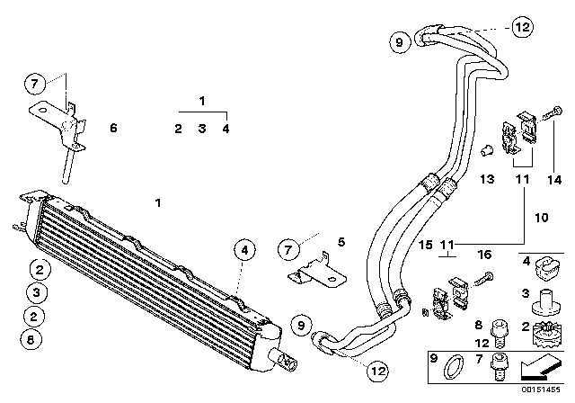 2008 BMW Z4 M Oil Cooling Pipe Diagram for 17227836831