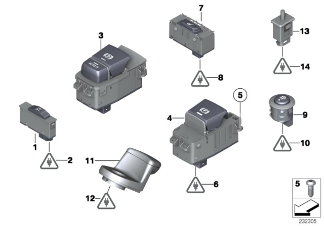 2014 BMW 650i Various Switches Diagram