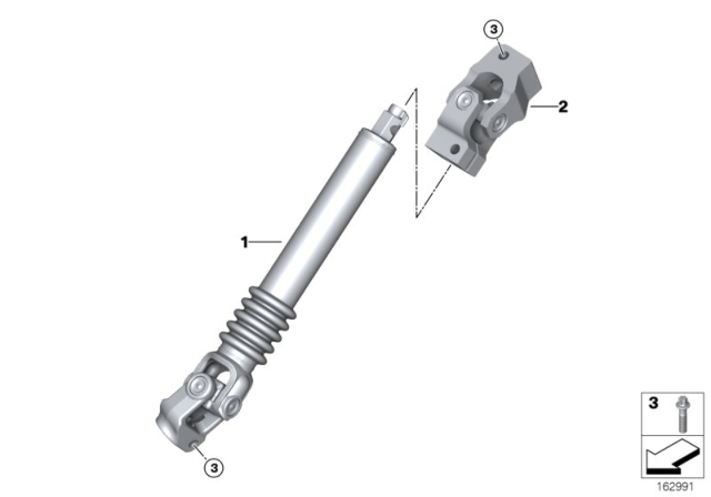 2011 BMW M3 Steering Column - Lower Joint Assy Diagram