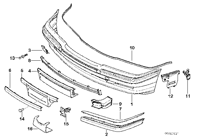 1997 BMW 740i Air Brake Channel Front Right Diagram for 51118150764