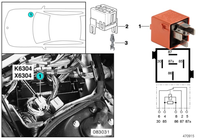 1997 BMW 540i Relay, Secondary Air Pump Diagram