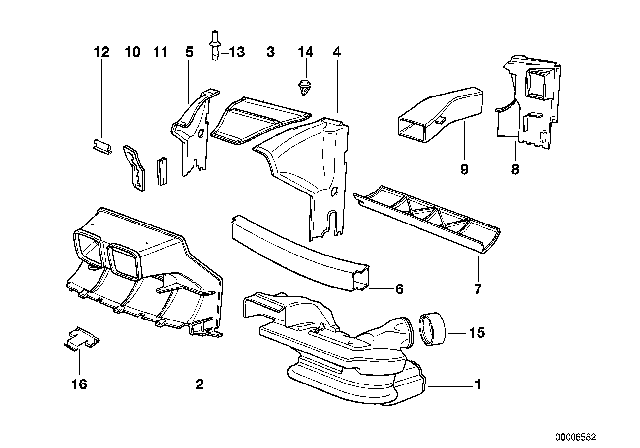 1993 BMW 850Ci Air Ducts Diagram