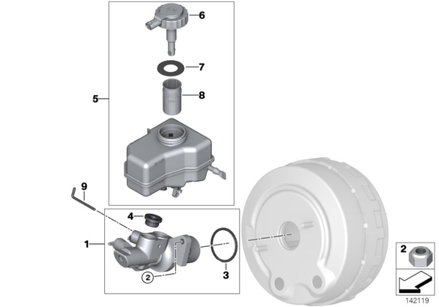 2010 BMW M3 Brake Master Cylinder Diagram for 34312283533