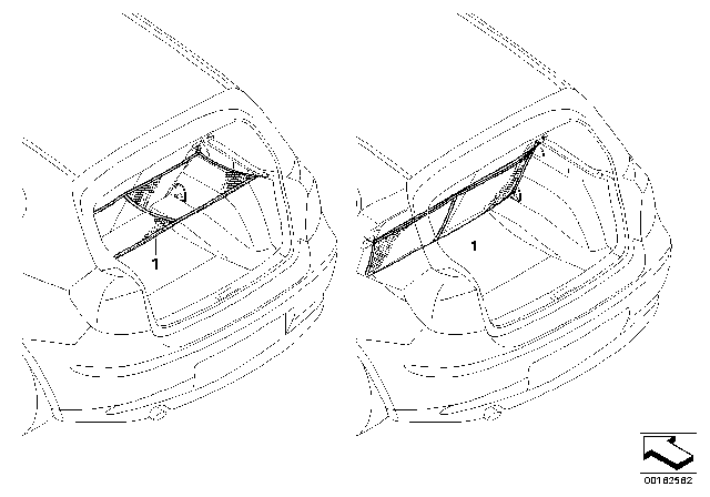 2015 BMW X1 Luggage Compartment Net Diagram 2
