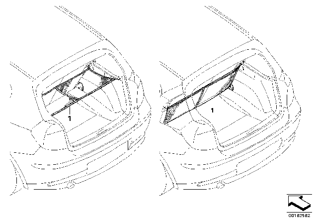 2014 BMW X1 Luggage Compartment Net Diagram 2